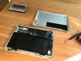 Saving a MacBook Air with a swollen battery pack. 