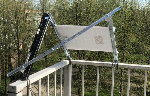 Solar panel fixed on the balcony