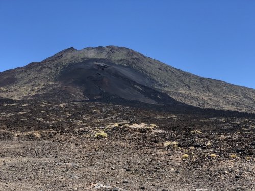 The El Chinyero vent on the Santiago Ridge, still black from the 1909 eruption