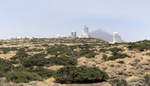 Teide Observatory with telescopes from different countries at 2390 meters altitude