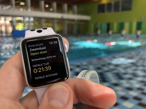 Apple Watch summary screen after swimming