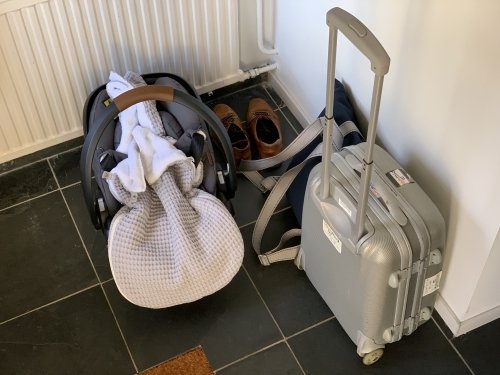 Suitcase and Maxi Cosi where ready