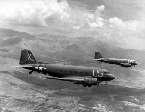 Paratroop C-47, 12th Air Force Troop Carrier Wing, during the invasion of southern France (August, 1944)