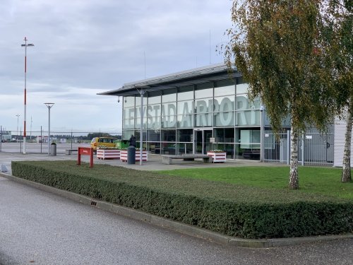 Lelystad Airport terminal building near the hangar where the PH-PBA is stationed