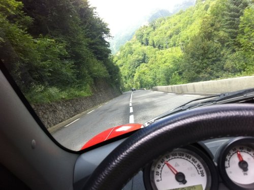 Twisty mountain roads - pure fun in a Roadster! (near the French/Spanish border)