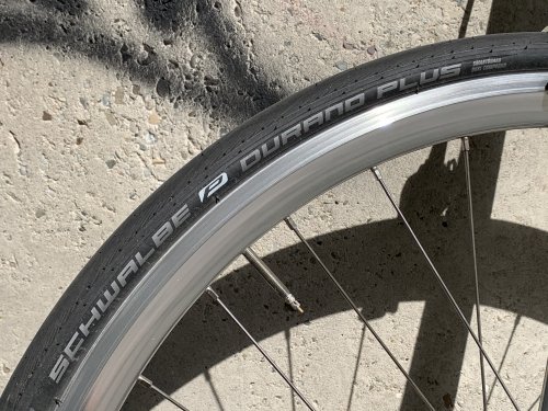 The Schwalbe Durano Plus tire is the most puncture resistant road bike tire available 