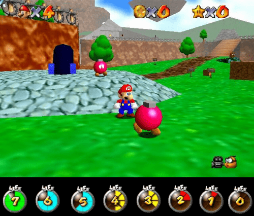 Mario 64 and a the Super Mario Galaxy life bar