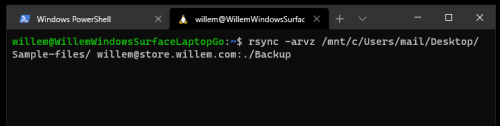 Using rsync on Windows 10 using WSL