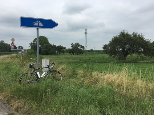 On few occasions I crossed international borders. This photo was taken in Germany next to an Autobahn. 