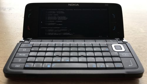 Nokia E90 Communicator running Putty on Symbian Series 60.