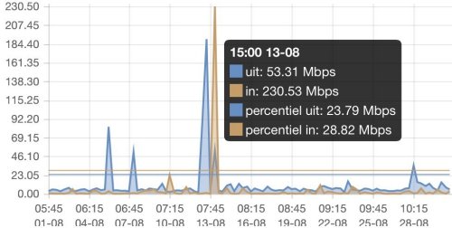 Graphs from the connection monitoring system (from the real datacenter) cleary show when I tested my little server