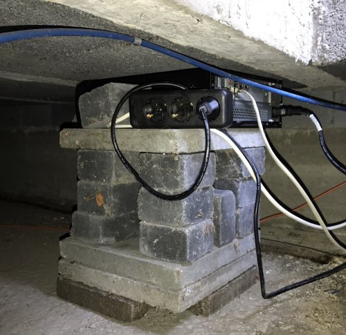 Clouds below my floor: my little basement datacenter. 