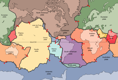 Overview of tectonic plates (image: USGS)