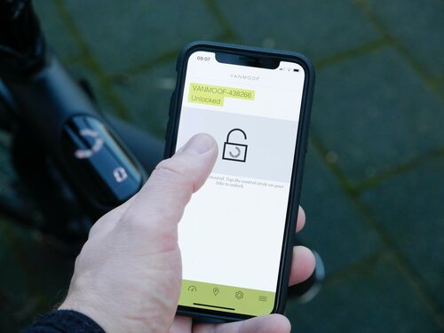 Unlocking the bike using a smartphone