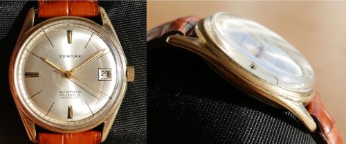 The plated gold is worn through, but the watch still shines in sunlight