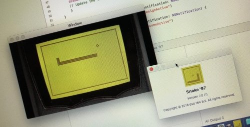 Snake '97 running as macOS desktop app made possible by the new scalable graphics