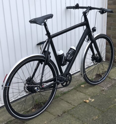 The metal fenders match well with the bike's disc and bolts