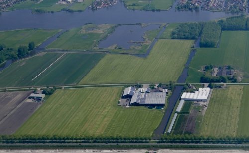 From above you can clearly spot buildings with solar panels, Smak Tulips near the N240, south of Medemblik