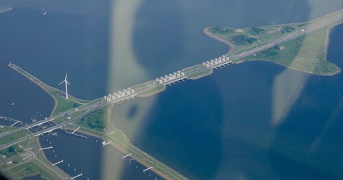 Stevinssluizen near Den Oever, part of de Afsluitdijk