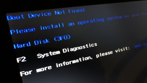 Boot device not found - that's not good