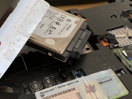 Installing the disk in the laptop