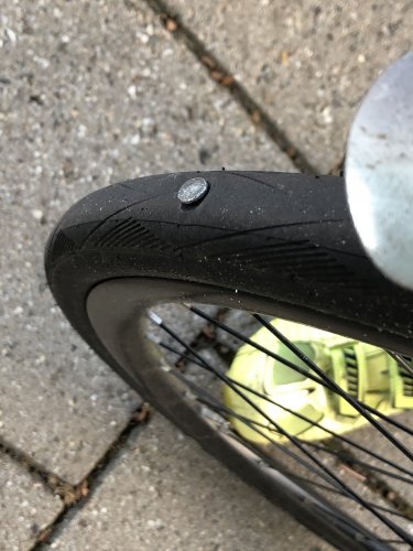 That nail should not be there... puncture!