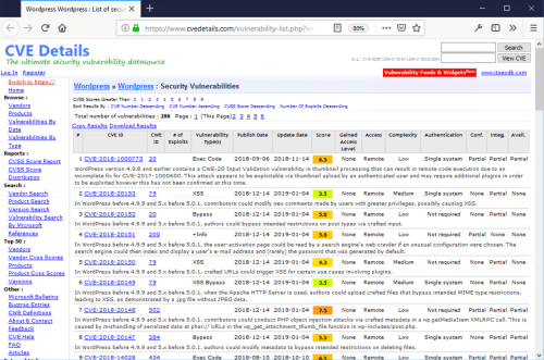 Once a hacker knows what software your website uses, its easy to lookup known security holes using databases like cvedetails.com