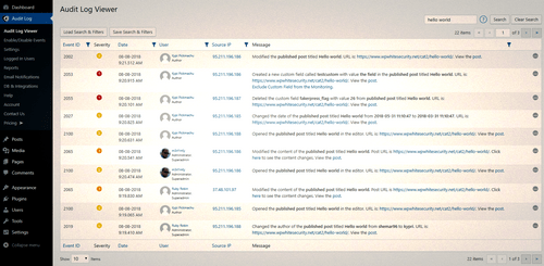 Use WP Security Audit Log to keep an eye on what's happening with your WordPress website (wpsecurityauditlog.com)