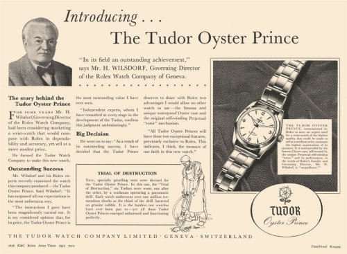 Tudor Oyster Prince ad (1952) 