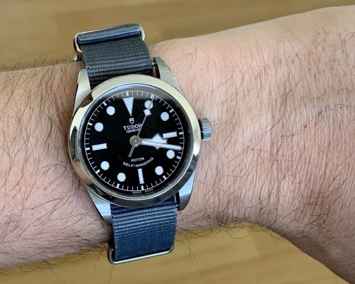 The Black Bay works well on other straps, too