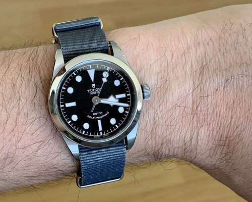 Black bay outlet 36 on wrist