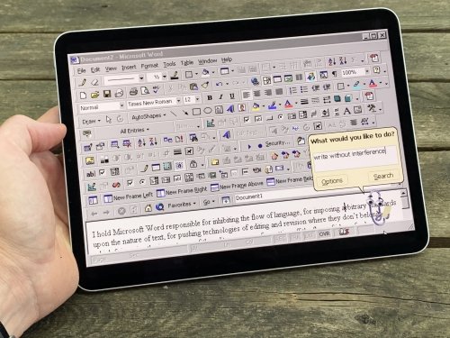 Recreating old UI patterns on a modern touch screen device is not going to win you any usability awards... (although, who doesn't miss Clippy?) 