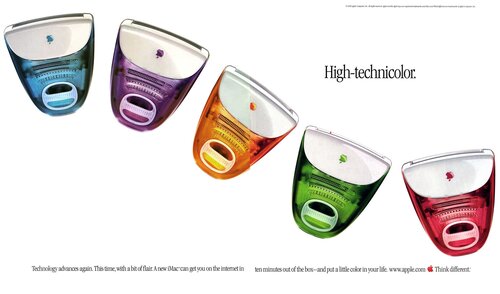 iMac ad - note the text emphasising to get you online in 10 minutes