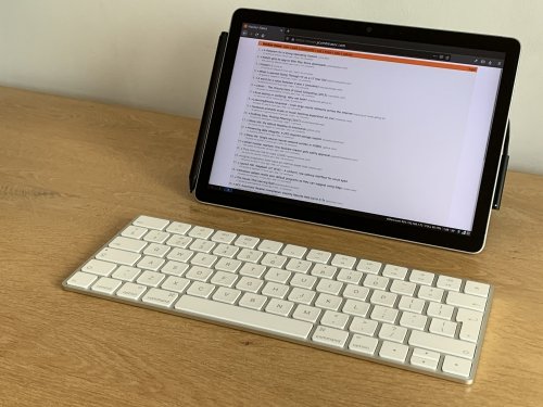 You can use a Bluetooth keyboard, too - enabling a comfortable distance between your eyes and display