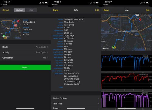 Importing ride data is easy - with apps like Cyclemeter