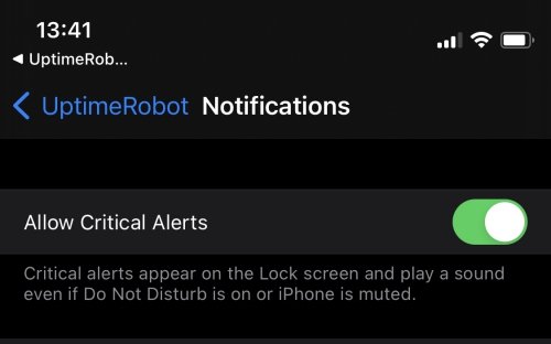 UptimeRobot supports iOS 