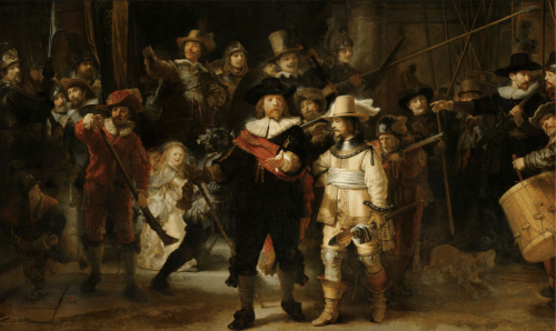 The Night Watch (De Nachtwacht), Rembrandt van Rijn, 1642 - oil on canvas, h 379.5cm × w 453.5cm - rijksmuseum.nl
