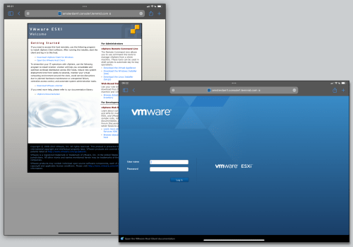 VMware ESXi web interface - inviting you and others to manage this physical machine