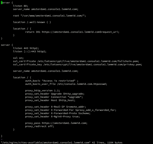 nginx configuration to authenticate and forward traffic to a VMware administrative console