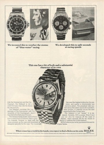 Original Rolex DateJust advertisement from the 1960's