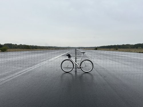 Taking the upgrade bike for a spin at former Dutch Air Force base Soesterberg