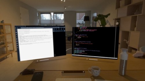 You can easily arrange a multi-monitor work setup like this