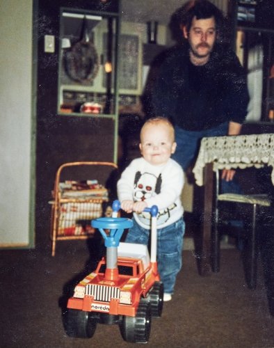 The author, yours truly, and his late father, about 38 years ago (10 September 1986)