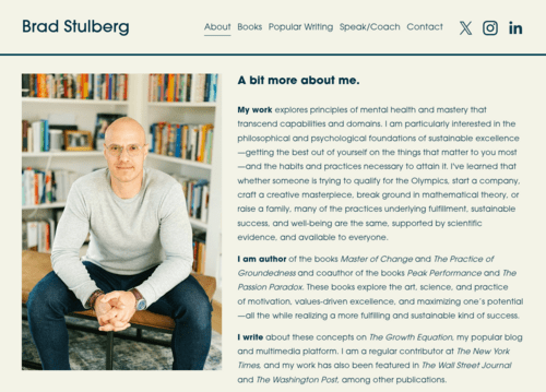 The author of the book 'Master of Change', Brad Stulberg on his website bradstulberg.com