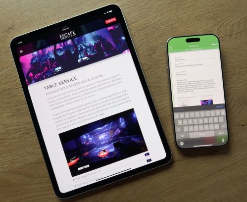 An easy to use app enables Escape's staff to manage the entire website