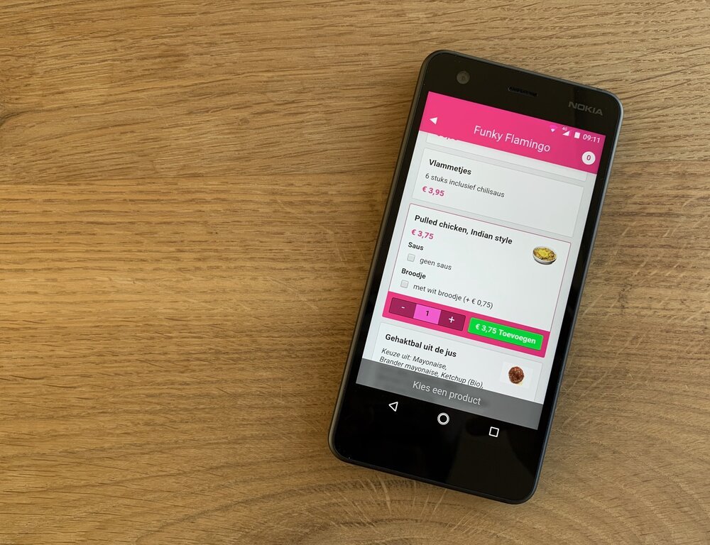 Täuschend einfach: Die resultierende Seite für die Lebensmittelbestellung