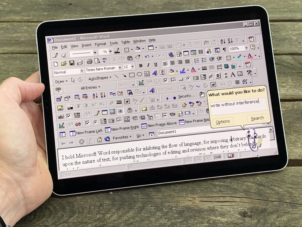 Das Nachbilden alter UI-Muster auf einem modernen Touchscreen-Gerät wird Ihnen keine Usability-Preise einbringen... (obwohl, wer vermisst Clippy nicht?)