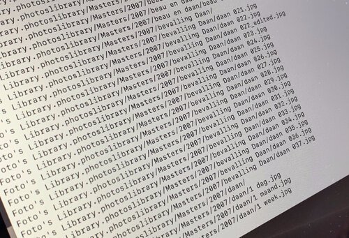 Lesen von Dateien von der geborgenen Festplatte - wenn Sie Niederländisch verstehen, verstehen Sie die persönliche Natur dieser Fotos („bevalling“ bedeutet Geburt)