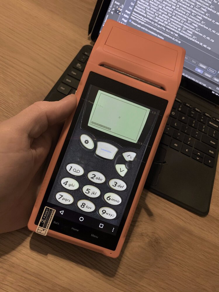 Snake '97 auf dem Lemmid Drucker - ha!