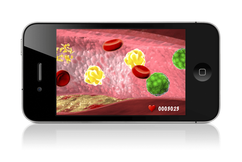 Spielkonzept-Artwork von 2013: HDL-Partikel im Blutkreislauf